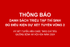 THÔNG BÁO TRIỆU TẬP THÍ SINH