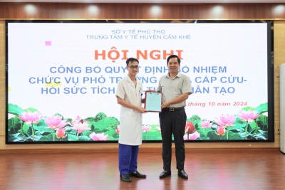 CÔNG BỐ QUYẾT ĐỊNH BỔ NHIỆM CHỨC VỤ PHÓ TRƯỞNG KHOA CẤP CỨU - HSTC - TNT